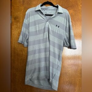 Under Armour Men's Polo Shirt in Gray Stripes